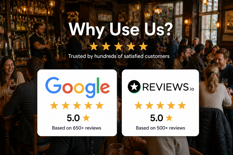 5.0 star ratings on Google and Reviews.io